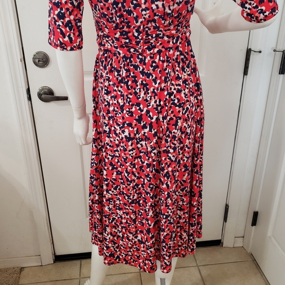 Vince Camuto Red and Black Patterned Midi Dress - Picture 8 of 12